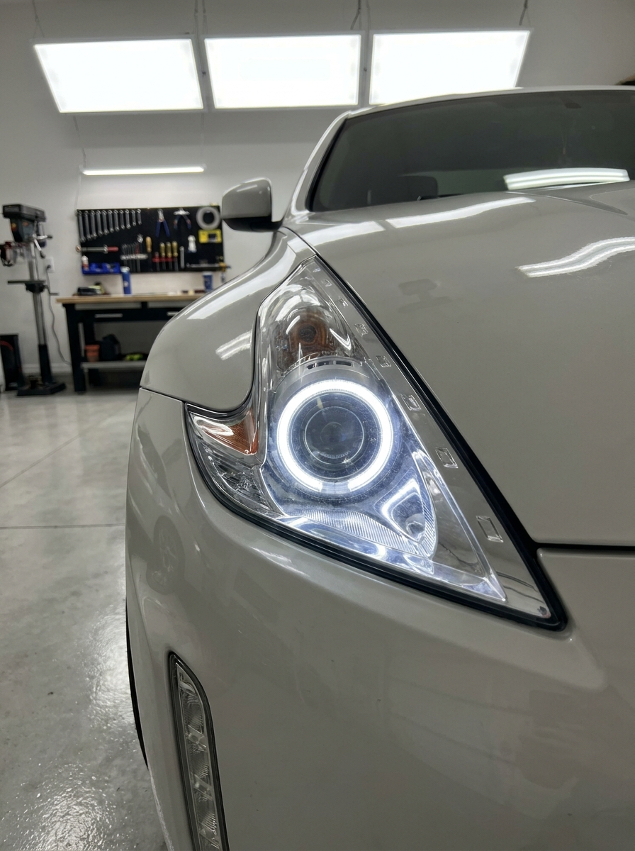LED Angel Eyes Halo Ring Kit - installed on headlight