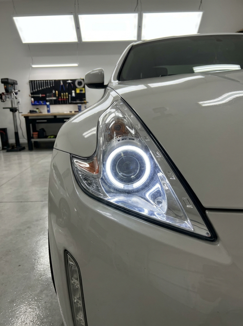 LED Angel Eyes Halo Ring Kit - installed on headlight